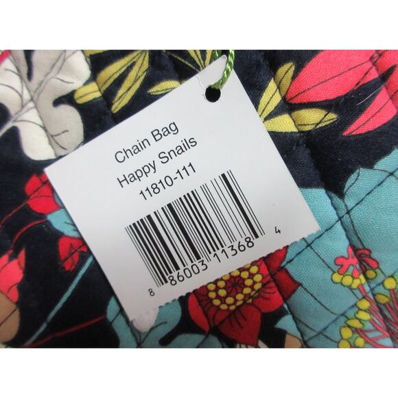 Vera Bradley Happy Snails Tote Handbag Chain Shoulder Purse Quilted Floral NEW - Picture 9 of 9